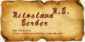 Miloslava Berber vizit kartica